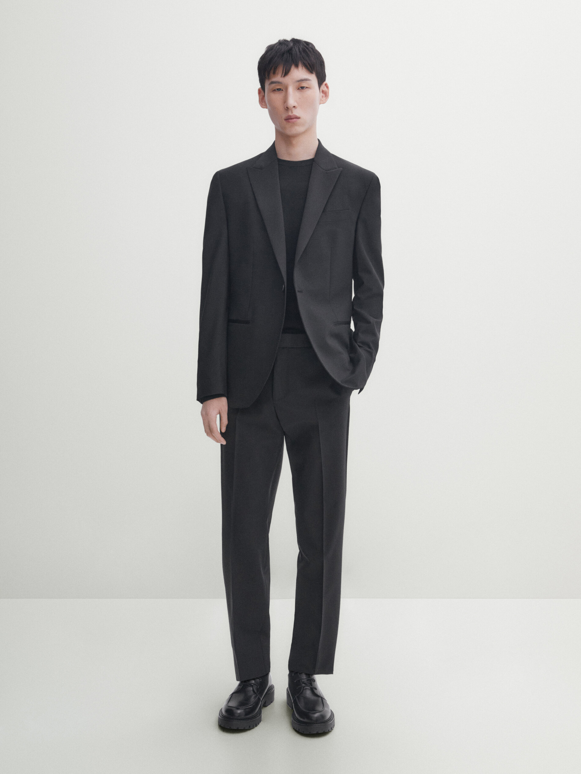 64L Long Black Mens Designer Calvin Klein 2 Button Wool Tuxedo Jacket Big &  Tall | eBay